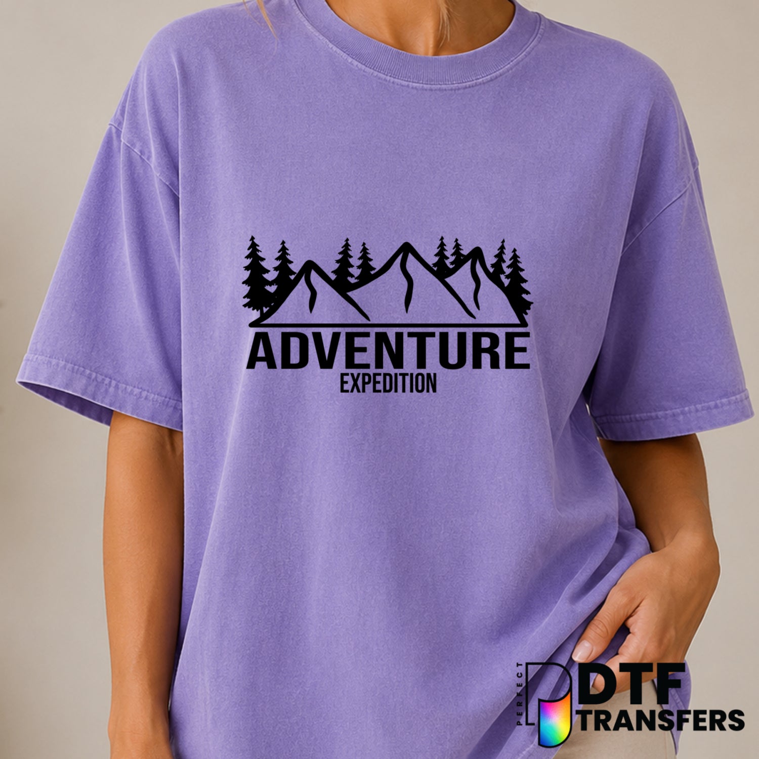 NOT ALL WHO WANDER ARE LOST – Hiking DTF Transfer (view 1 of 2) – by Perfect DTF Transfers – Premade DTF Transfers – Hikin...