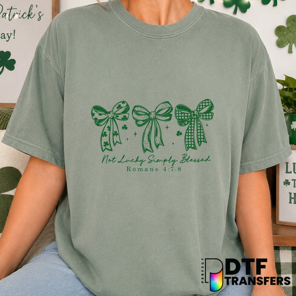 Not Lucky Simply Blessed – St. Patrick's Day DTF Transfer (view 1 of 2) – by Perfect DTF Transfers – Premade DTF Transfers...