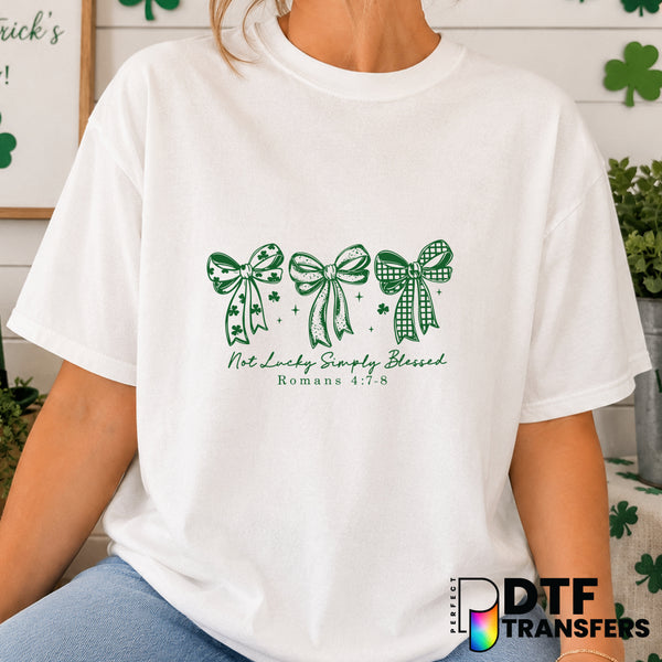 Not Lucky Simply Blessed – St. Patrick's Day DTF Transfer (view 2 of 2) – by Perfect DTF Transfers – Premade DTF Transfers...