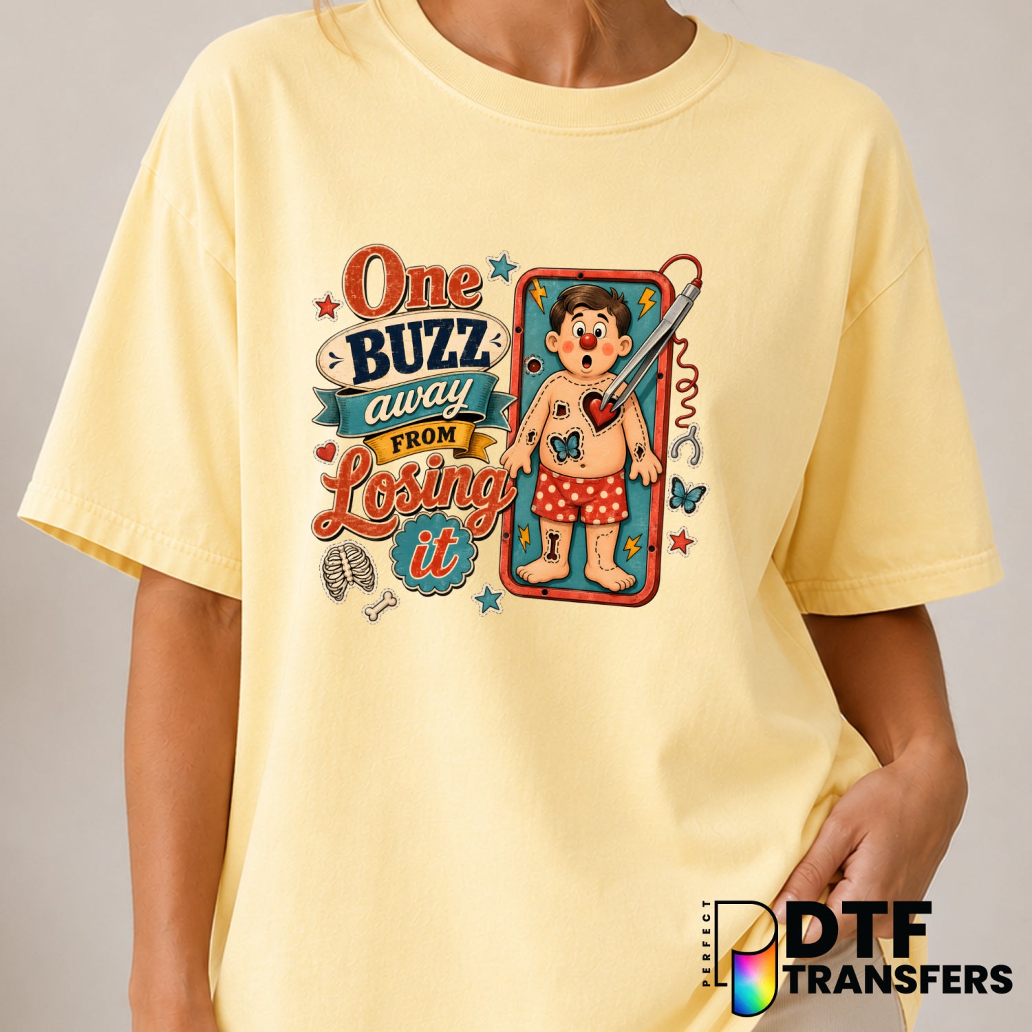 One Buzz Away From Losing It Mental Heath Awareness Operation – Mental Health Awareness DTF Transfer (view 1 of 2) – by Pe...
