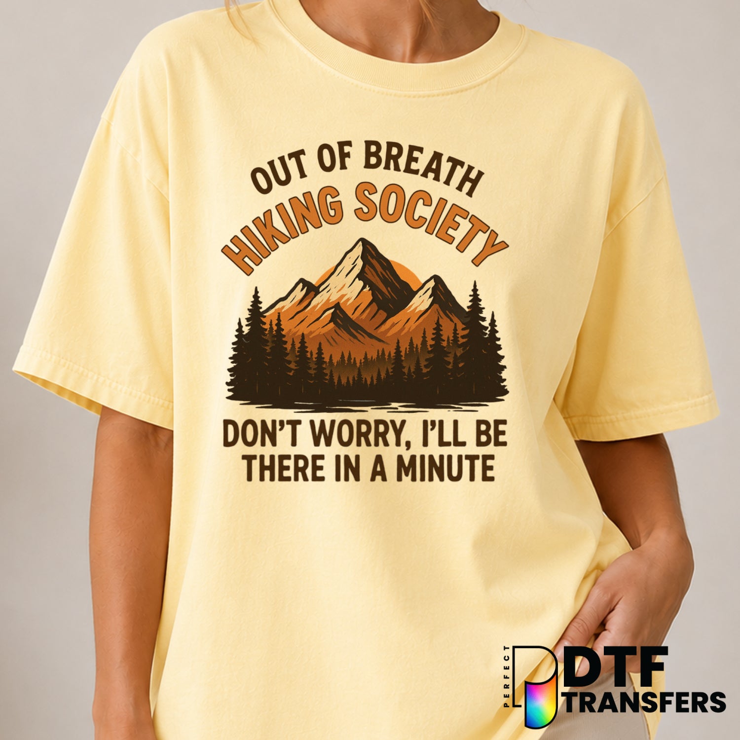 OUT OF BREATH HIKING SOCIETY – Hiking DTF Transfer (view 2 of 2) – by Perfect DTF Transfers – Premade DTF Transfers – Hiki...