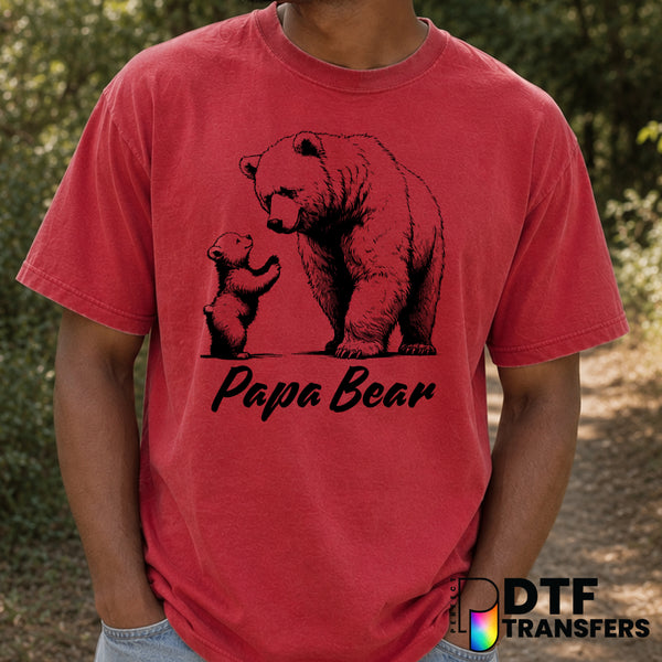 Papa Bear WILD – Father's Day DTF Transfer (view 2 of 2) – by Perfect DTF Transfers – Premade DTF Transfers – Father's Day...