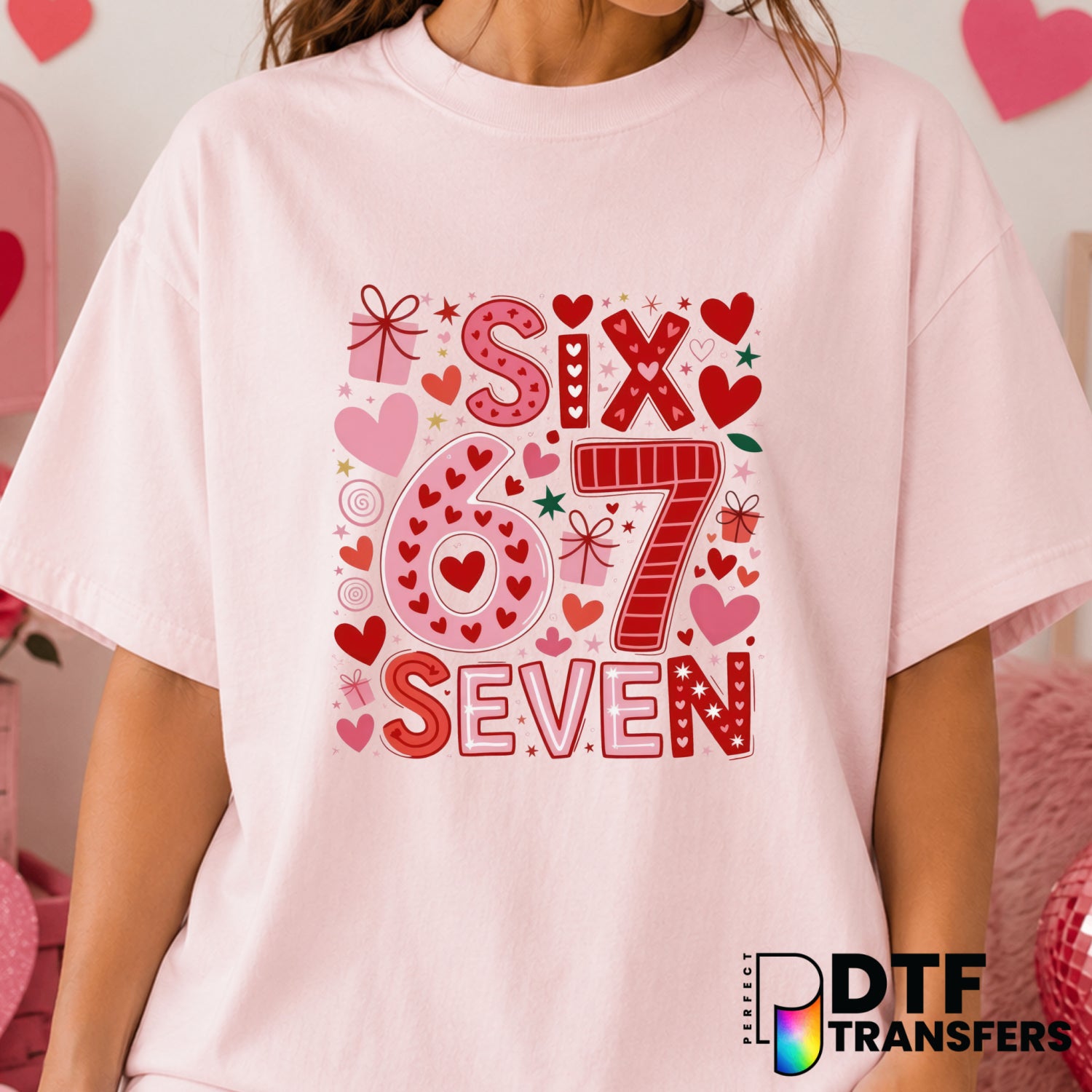 Patchwork Collage Hearts – Valentine's Day DTF Transfer (view 1 of 2) – by Perfect DTF Transfers – Premade DTF Transfers –...
