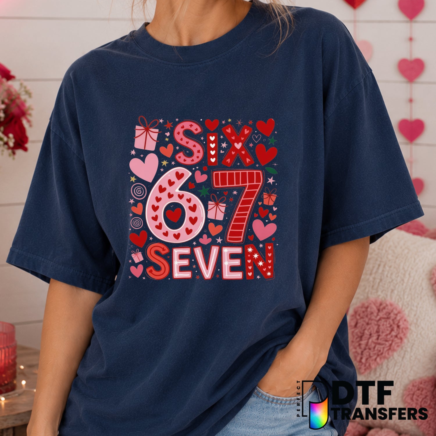 Patchwork Collage Hearts – Valentine's Day DTF Transfer (view 2 of 2) – by Perfect DTF Transfers – Premade DTF Transfers –...