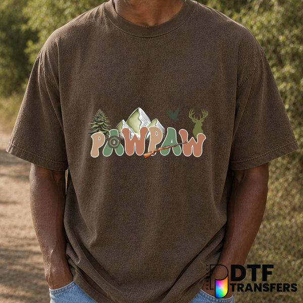 Paw Paw Hunting Mountains – Father's Day DTF Transfer (view 2 of 2) – by Perfect DTF Transfers – Premade DTF Transfers – F...