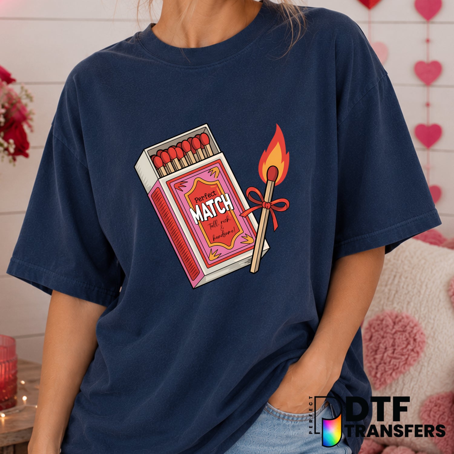 Perfect Match – Valentine's Day DTF Transfer (view 2 of 2) – by Perfect DTF Transfers – Premade DTF Transfers – Valentine'...