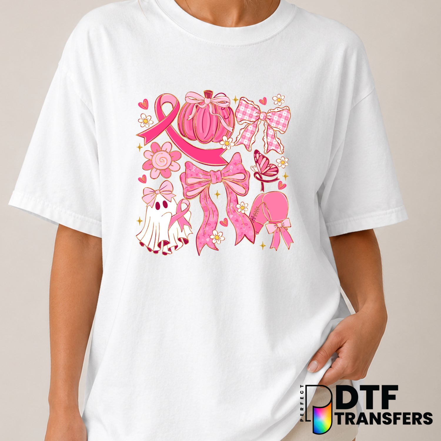 Pink October – Cancer Awareness DTF Transfer (view 1 of 2) – by Perfect DTF Transfers – Premade DTF Transfers – Cancer Awa...