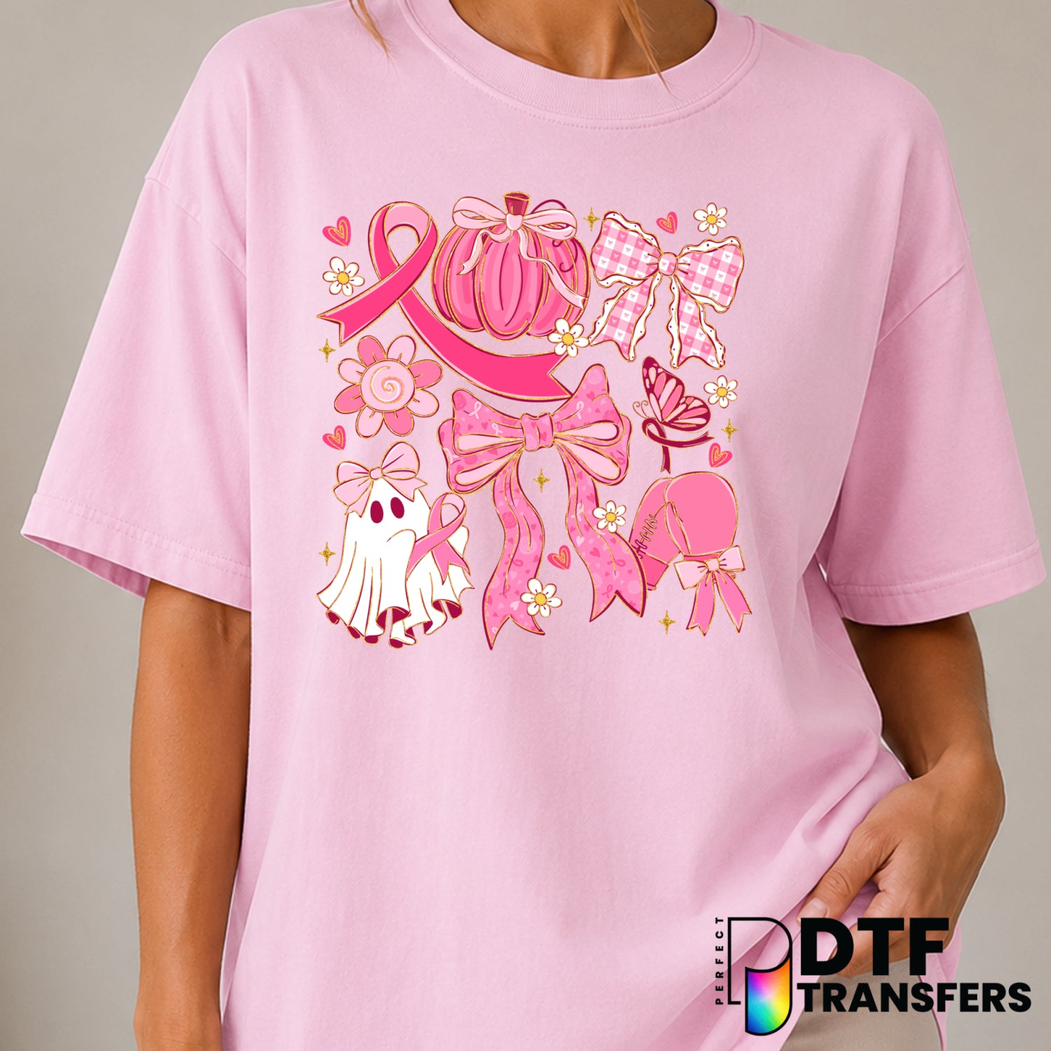 Pink October – Cancer Awareness DTF Transfer (view 2 of 2) – by Perfect DTF Transfers – Premade DTF Transfers – Cancer Awa...