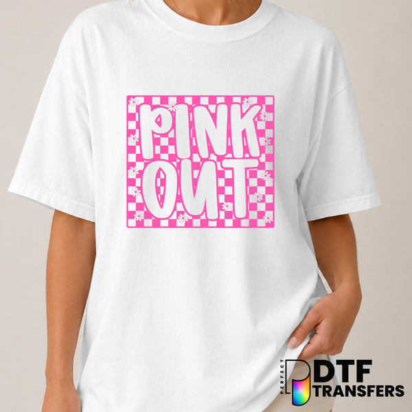 Pink Out – Cancer Awareness DTF Transfer (view 1 of 2) – by Perfect DTF Transfers – Premade DTF Transfers – Cancer Awarene...
