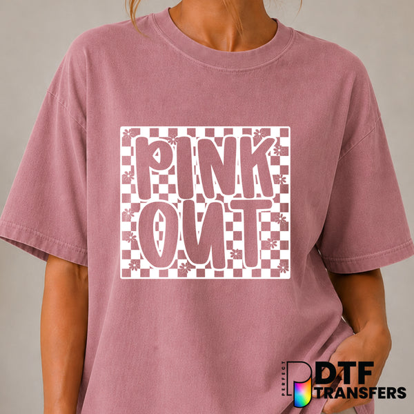 Pink Out Cancer Awareness – DTF Transfer (view 2 of 2) – by Perfect DTF Transfers – Premade DTF Transfers – Cancer Awarene...