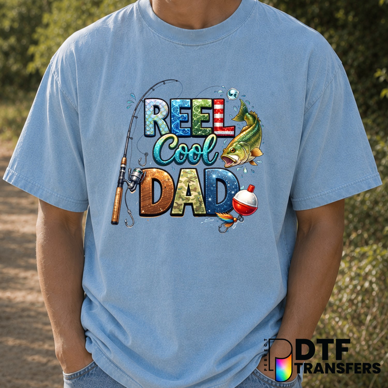 REEL COOL DAD – Father's Day DTF Transfer (view 1 of 2) – by Perfect DTF Transfers – Premade DTF Transfers – Father's Day,...