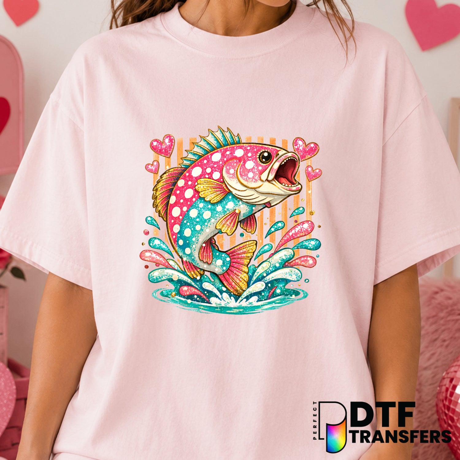 Reel Love – Valentine's Day DTF Transfer (view 2 of 2) – by Perfect DTF Transfers – Premade DTF Transfers – Valentine's Da...
