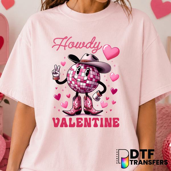 Retro Disco Ball Western Hearts – Valentine's Day DTF Transfer (view 2 of 2) – by Perfect DTF Transfers – Premade DTF Tran...