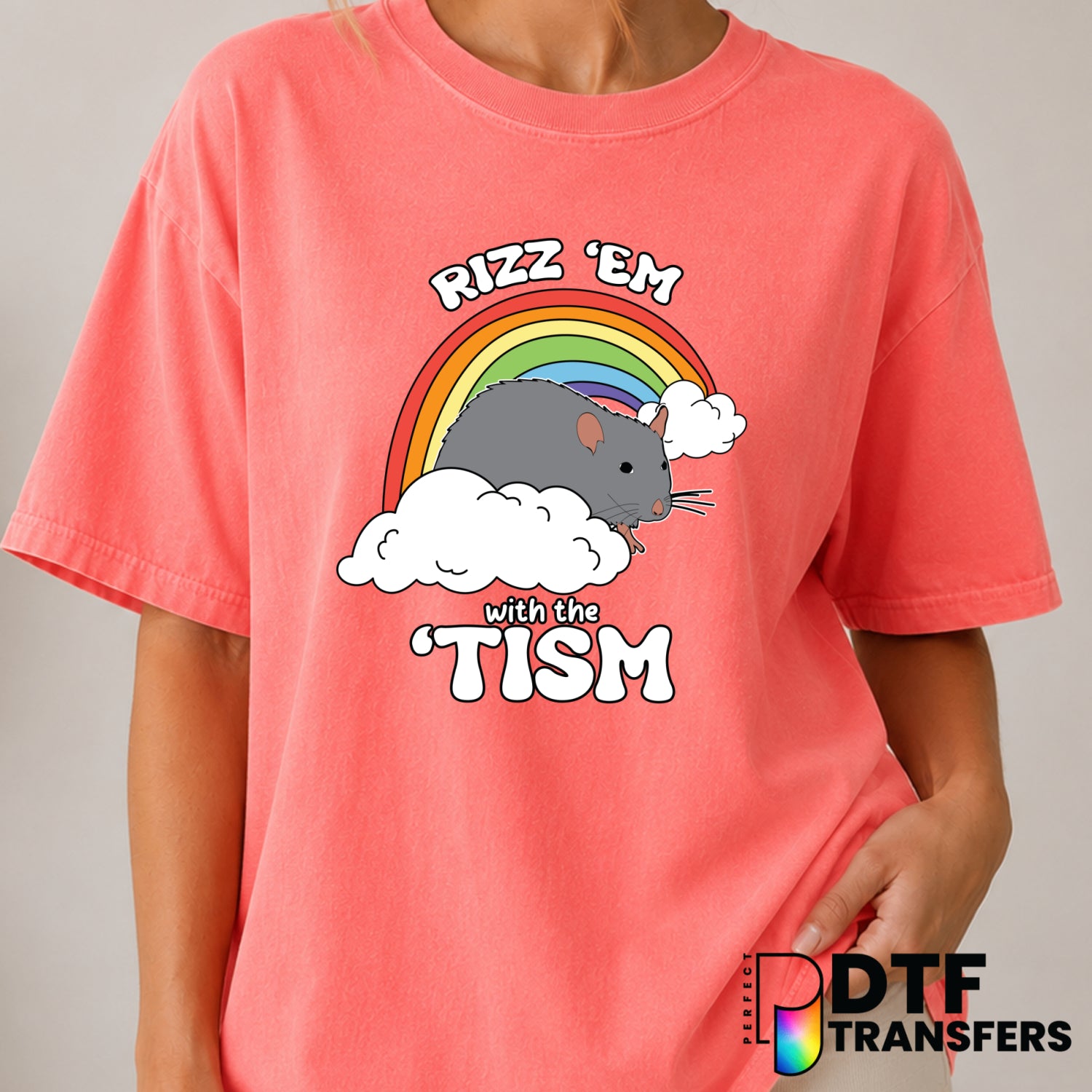 RIZZ EM WITH THE TISM – Autism Awareness DTF Transfer (view 1 of 2) – by Perfect DTF Transfers – Premade DTF Transfers – A...