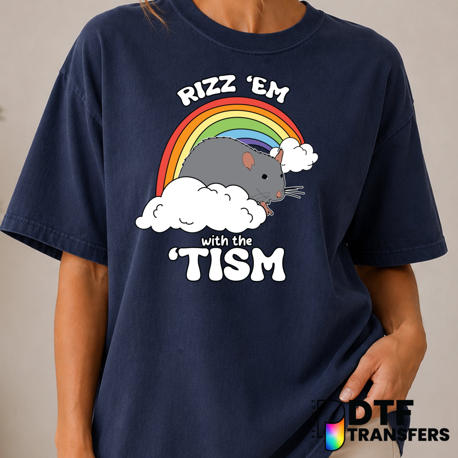 RIZZ EM WITH THE TISM – Autism Awareness DTF Transfer (view 2 of 2) – by Perfect DTF Transfers – Premade DTF Transfers – A...