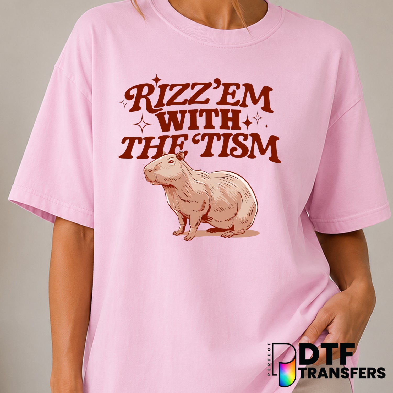 Rizz Em With The Tism Cabibarra Neurodiversity Autism Awareness – DTF Transfer (view 1 of 2) – by Perfect DTF Transfers –...
