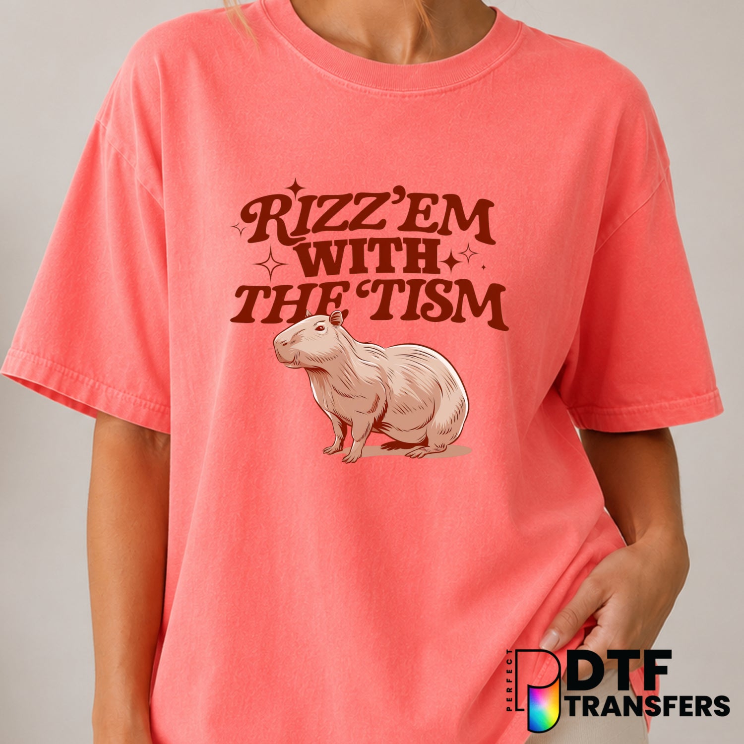Rizz Em With The Tism Cabibarra Neurodiversity Autism Awareness – DTF Transfer (view 2 of 2) – by Perfect DTF Transfers –...