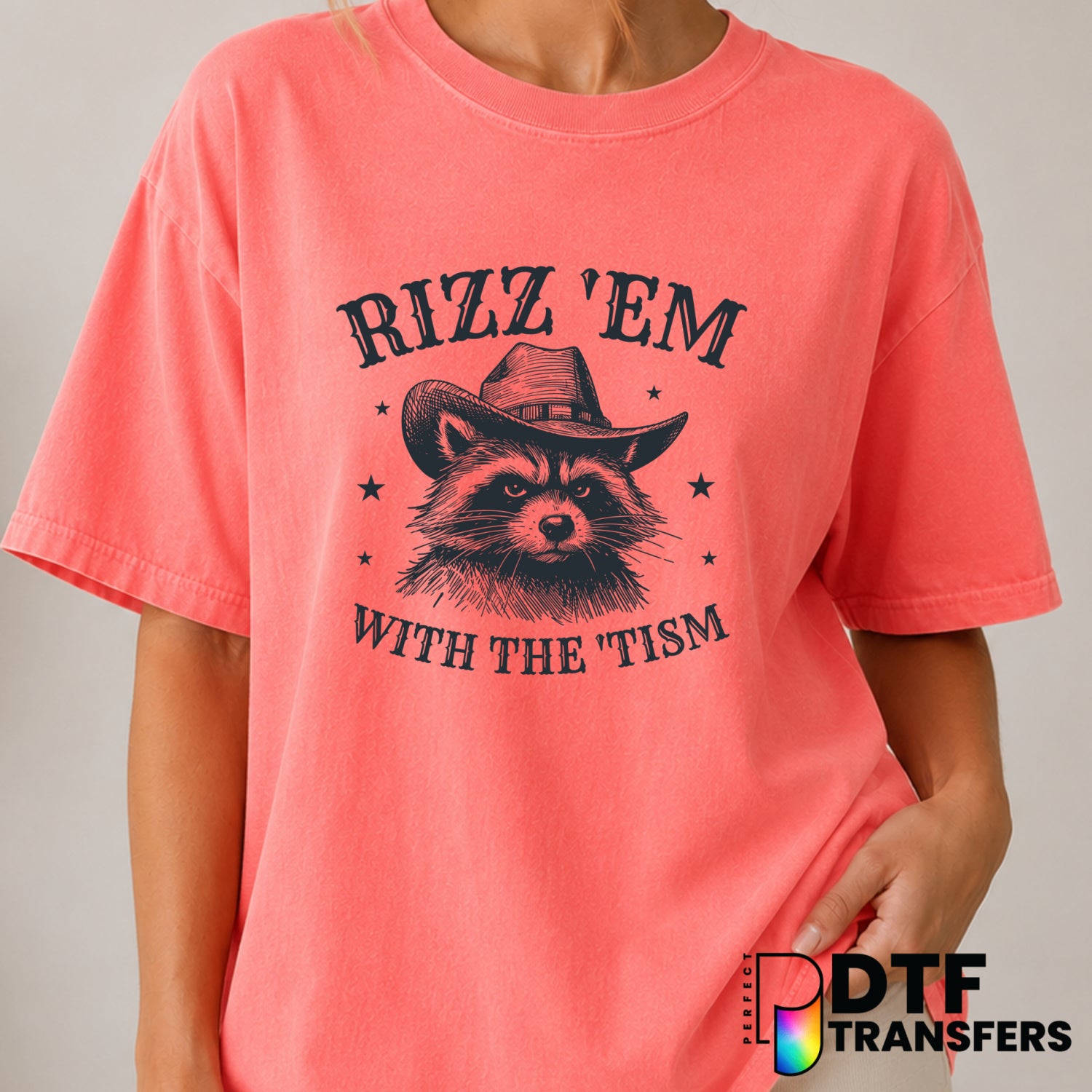 Rizz Em With The Tism Cowbot Neurodiversity – Autism Awareness DTF Transfer (view 2 of 2) – by Perfect DTF Transfers – Pre...