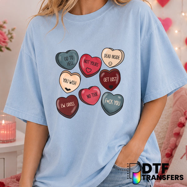 Sarcastic Conversation Hearts – Valentine's Day DTF Transfer (view 1 of 2) – by Perfect DTF Transfers – Premade DTF Transf...