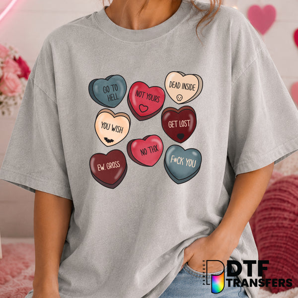 Sarcastic Conversation Hearts – Valentine's Day DTF Transfer (view 2 of 2) – by Perfect DTF Transfers – Premade DTF Transf...