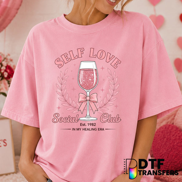 Self Love Social Club Anti Valentine's Day Coquette – DTF Transfer (view 1 of 2) – by Perfect DTF Transfers – Premade DTF...