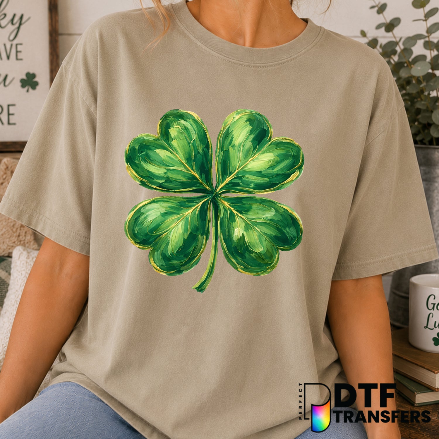 Shamrock – St. Patrick's Day DTF Transfer (view 1 of 2) – by Perfect DTF Transfers – Premade DTF Transfers – St. Patrick's...