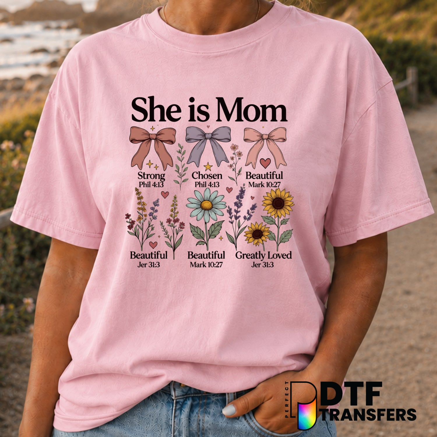 She is CLOTHED with strength & dignity Proverbs 31:25 MOM – Mother's Day DTF Transfer (view 2 of 2) – by Perfect DTF Trans...