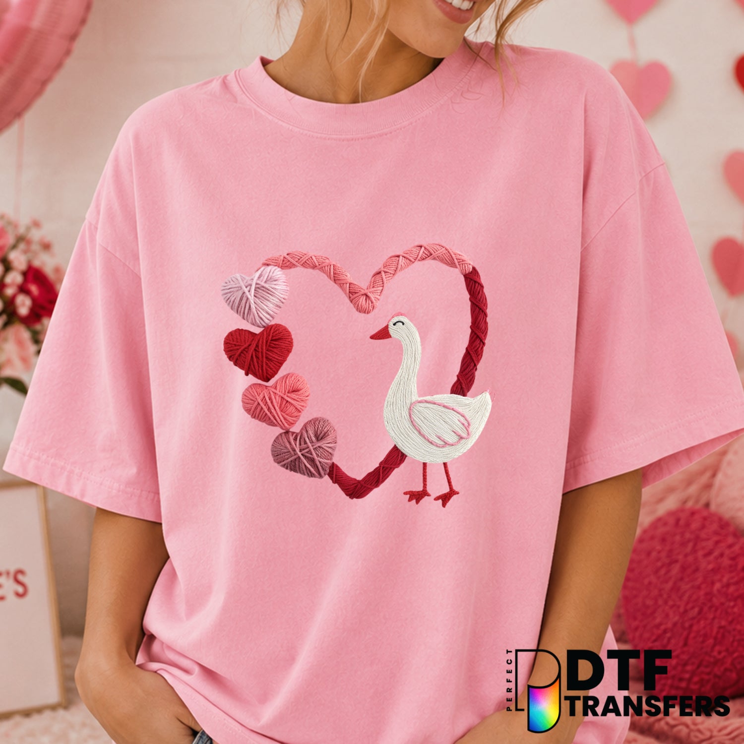 Silly Goose – Valentine's Day DTF Transfer (view 2 of 2) – by Perfect DTF Transfers – Premade DTF Transfers – Valentine's...