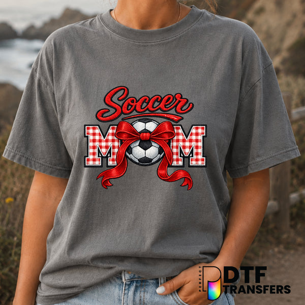Soccer Mom Coquette Bow Plaid – Mother's Day DTF Transfer (view 1 of 2) – by Perfect DTF Transfers – Premade DTF Transfers...