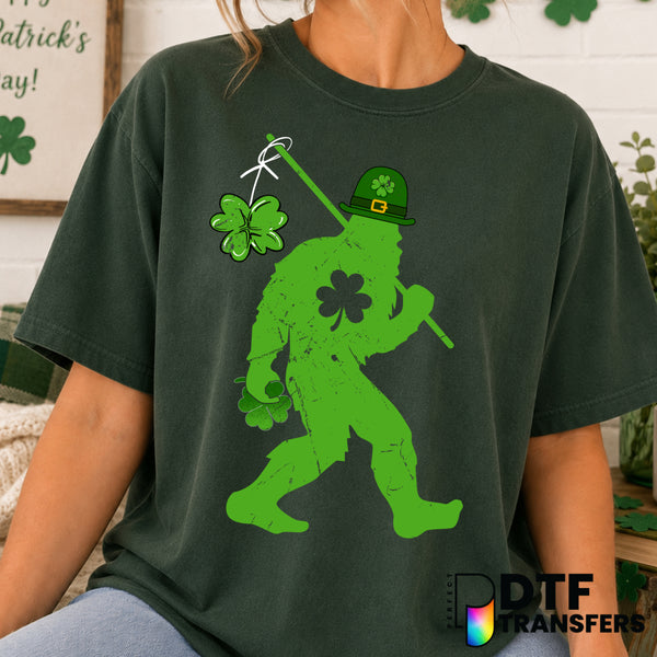 Squatch Out I'm Drinking Beer Bigfoot St. Patrick's Day DTF Transfer (view 1 of 2) – by Perfect DTF Transfers – Premade DT...