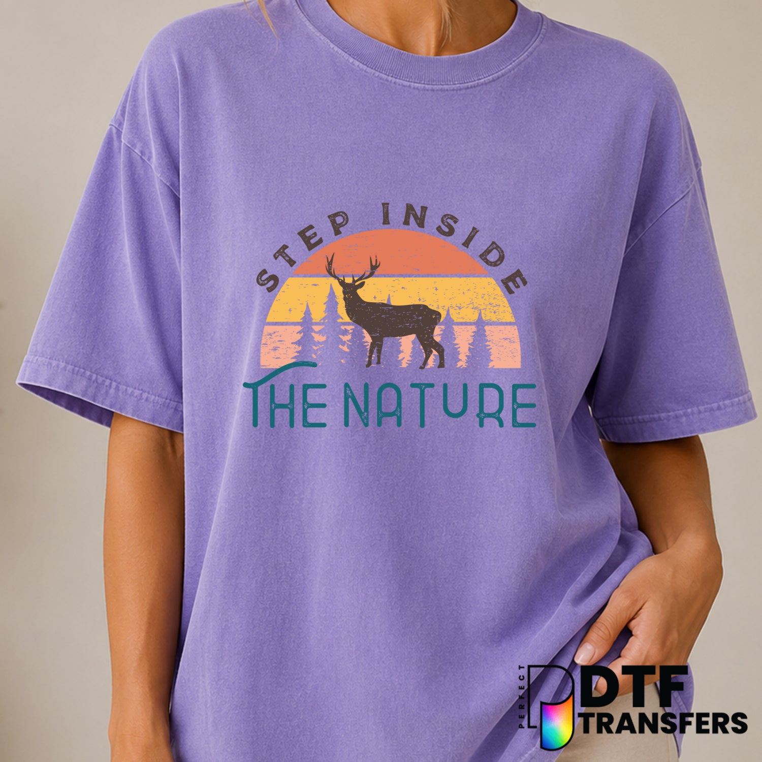 STEP INSIDE THE NATURE – Camping DTF Transfer (view 2 of 2) – by Perfect DTF Transfers – Premade DTF Transfers – Camping,...