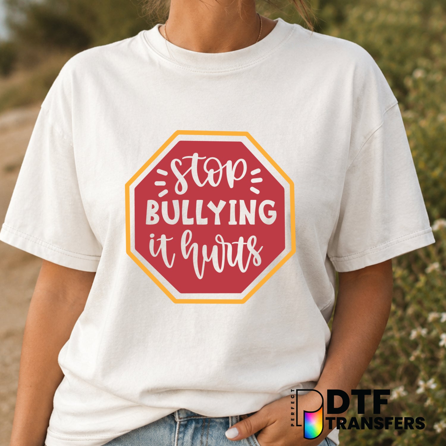 STOP BULLYING IT HURTS. – Anti-Bullying DTF Transfer (view 1 of 2) – by Perfect DTF Transfers – Premade DTF Transfers – An...