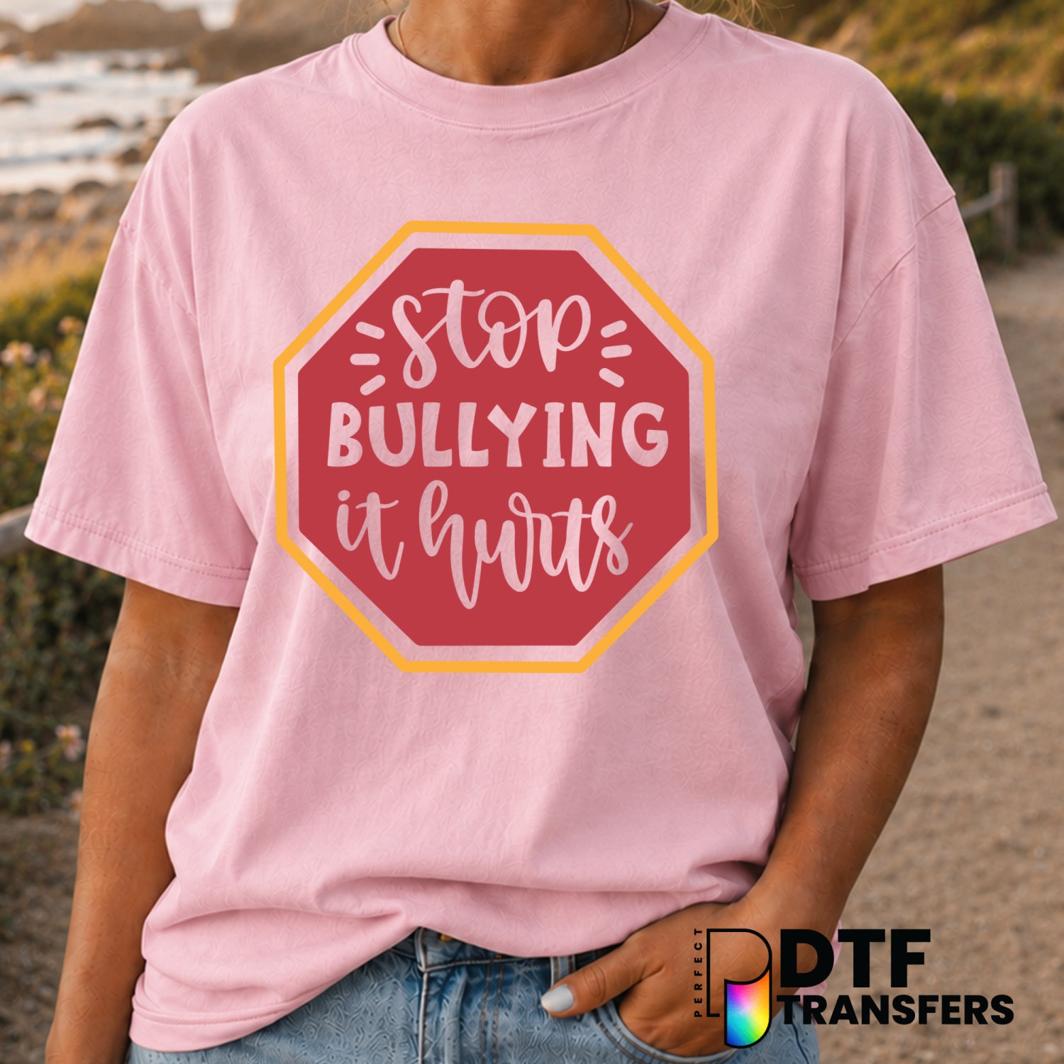 STOP BULLYING IT HURTS. – Anti-Bullying DTF Transfer (view 2 of 2) – by Perfect DTF Transfers – Premade DTF Transfers – An...