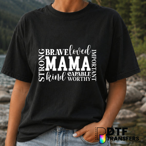 Strong Mama – Mother's Day DTF Transfer (view 1 of 2) – by Perfect DTF Transfers – Premade DTF Transfers – Mother's Day, Mom
