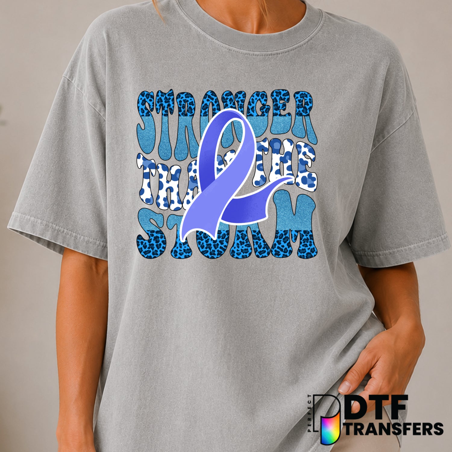 Stronger Than The Storm – Diabetes Awareness DTF Transfer (view 1 of 2) – by Perfect DTF Transfers – Premade DTF Transfers...