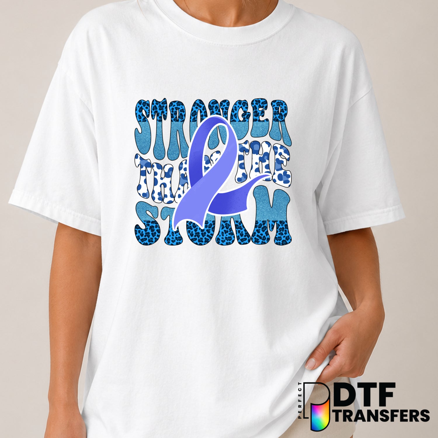 Stronger Than The Storm – Diabetes Awareness DTF Transfer (view 2 of 2) – by Perfect DTF Transfers – Premade DTF Transfers...