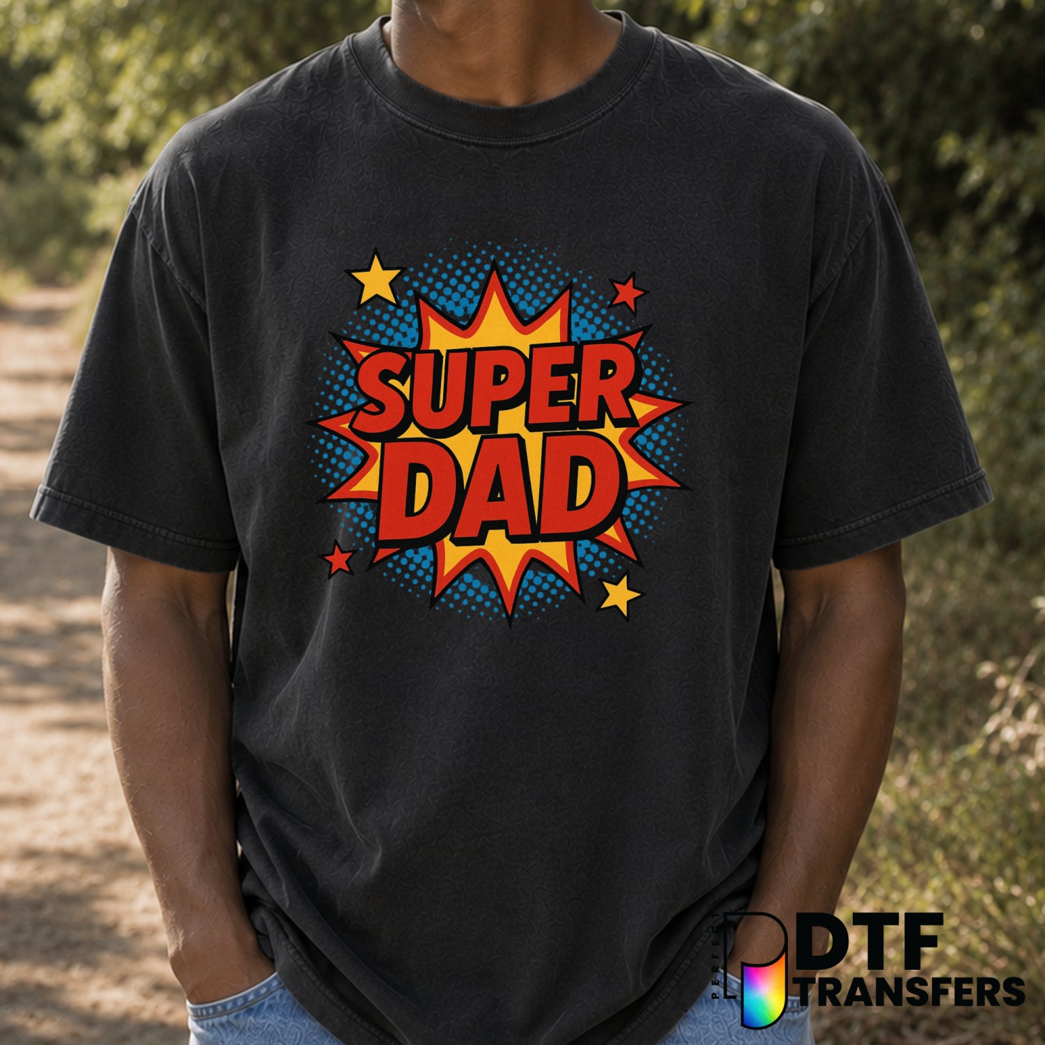 SUPER DAD – Father's Day DTF Transfer (view 2 of 2) – by Perfect DTF Transfers – Premade DTF Transfers – Father's Day, Dad