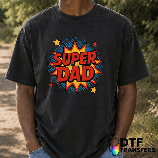 SUPER DAD – Father's Day DTF Transfer (view 2 of 2) – by Perfect DTF Transfers – Premade DTF Transfers – Father's Day, Dad
