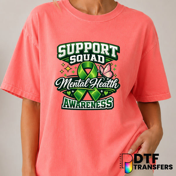 Support Squad Mental Health Awareness – DTF Transfer (view 2 of 2) – by Perfect DTF Transfers – Premade DTF Transfers – Me...