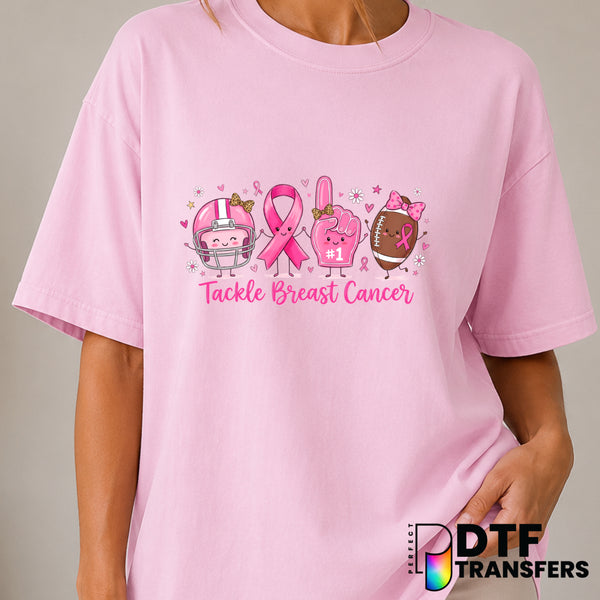 Tackle Breast Cancer – Cancer Awareness DTF Transfer (view 1 of 2) – by Perfect DTF Transfers – Premade DTF Transfers – Ca...