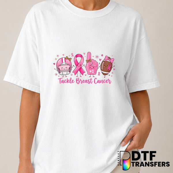 Tackle Breast Cancer – Cancer Awareness DTF Transfer (view 2 of 2) – by Perfect DTF Transfers – Premade DTF Transfers – Ca...