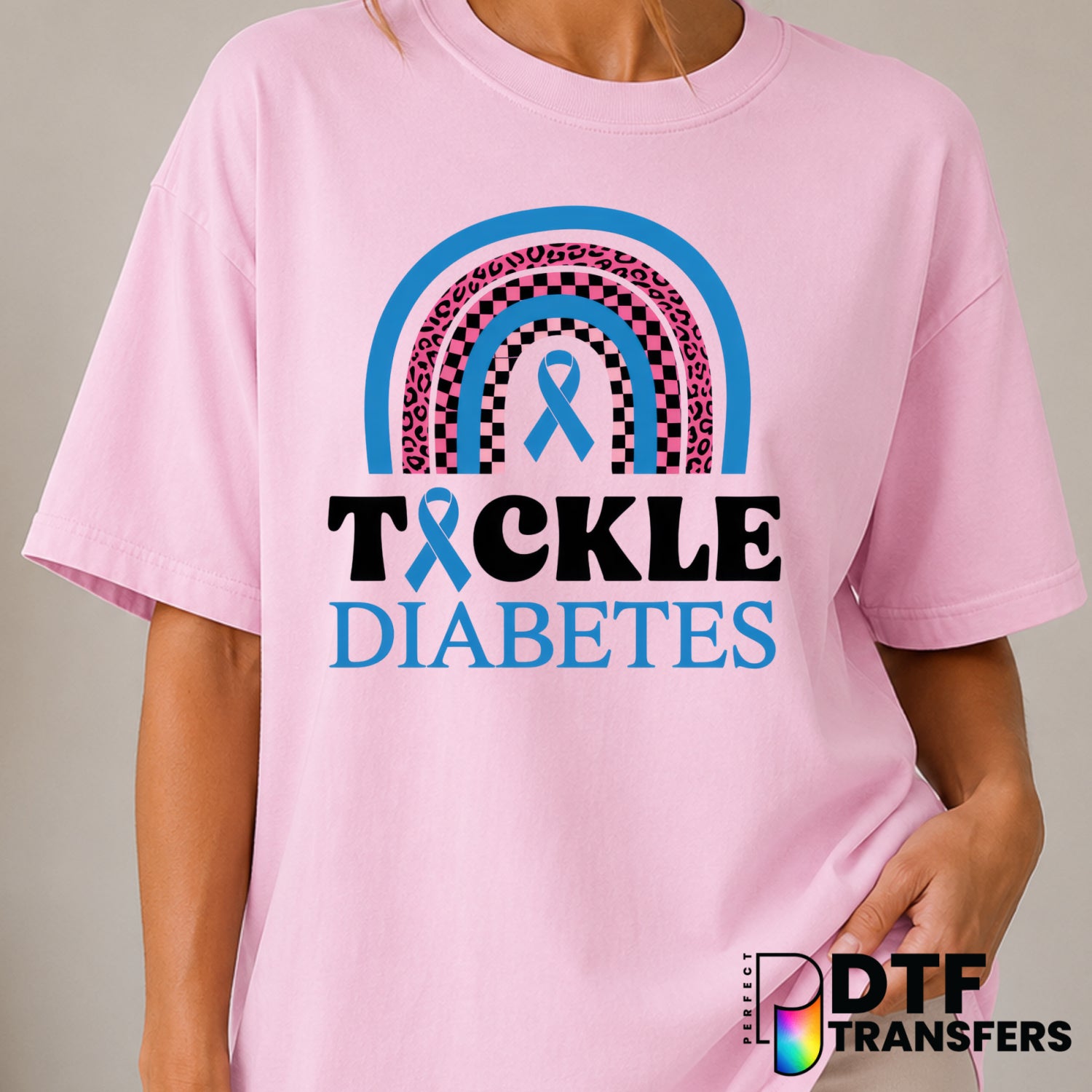 Tackle Diabetes – Diabetes Awareness DTF Transfer (view 1 of 2) – by Perfect DTF Transfers – Premade DTF Transfers – Diabe...