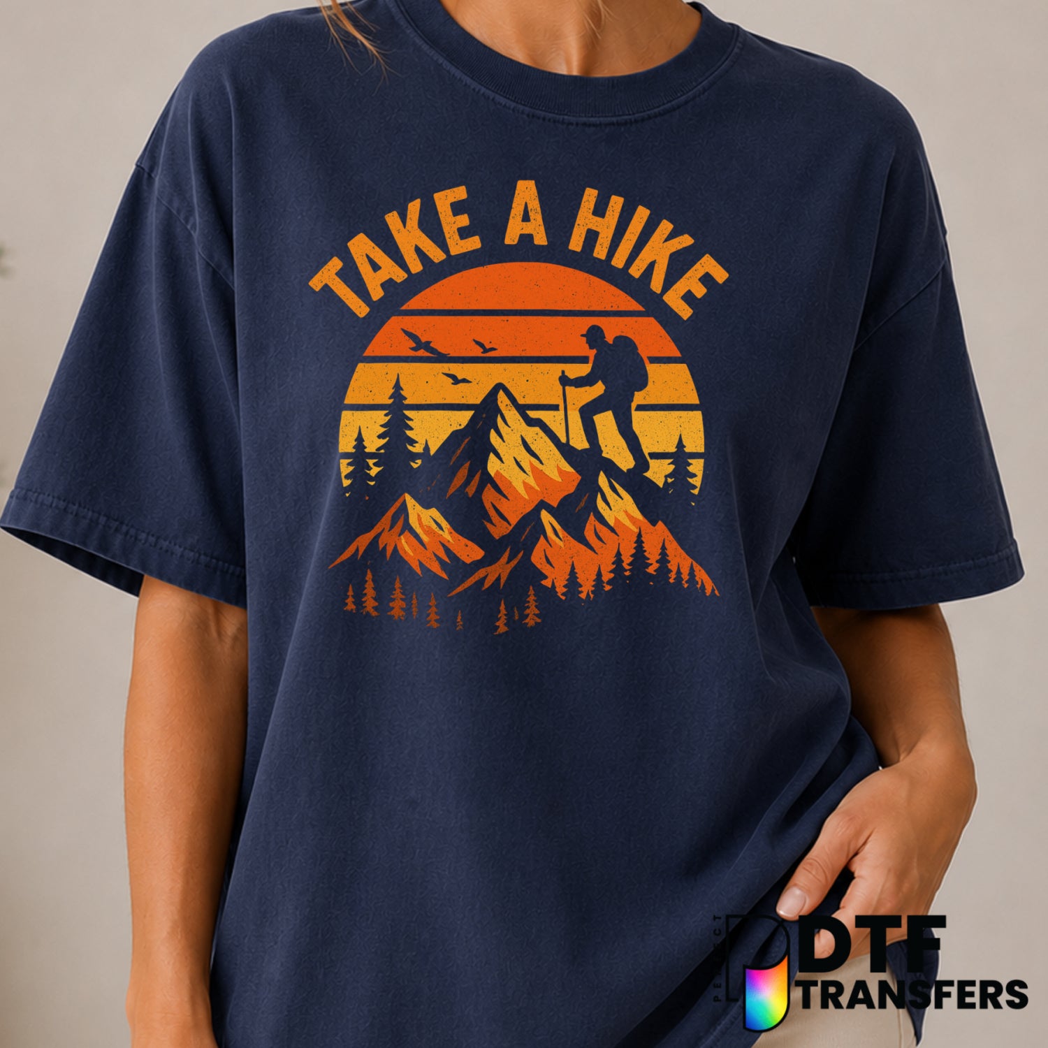 TAKE A HIKE – Hiking DTF Transfer (view 1 of 2) – by Perfect DTF Transfers – Premade DTF Transfers – Hiking, Outdoor
