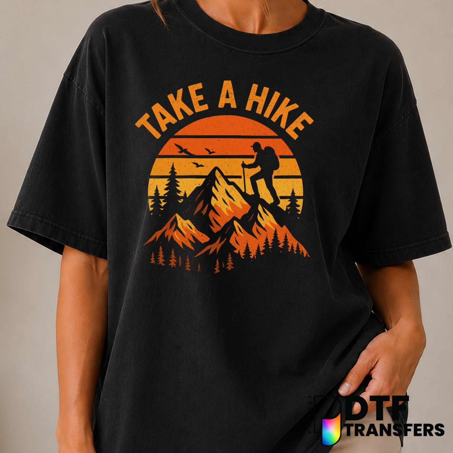 TAKE A HIKE – Hiking DTF Transfer (view 2 of 2) – by Perfect DTF Transfers – Premade DTF Transfers – Hiking, Outdoor