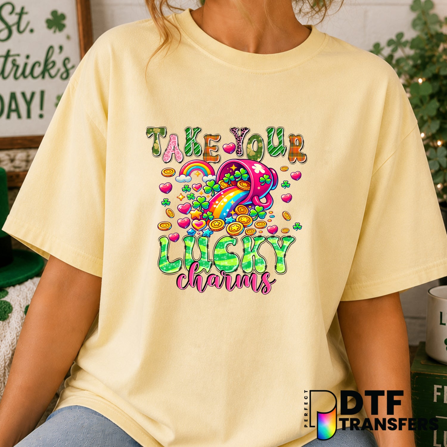 Take Your Lucky Charms – St. Patrick's Day DTF Transfer (view 2 of 2) – by Perfect DTF Transfers – Premade DTF Transfers –...