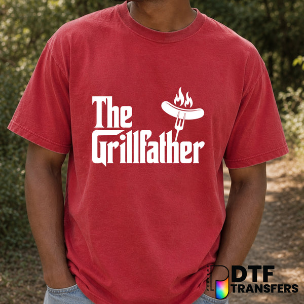 The Grillfather BBQ Dad – Father's Day DTF Transfer (view 2 of 2) – by Perfect DTF Transfers – Premade DTF Transfers – Fat...