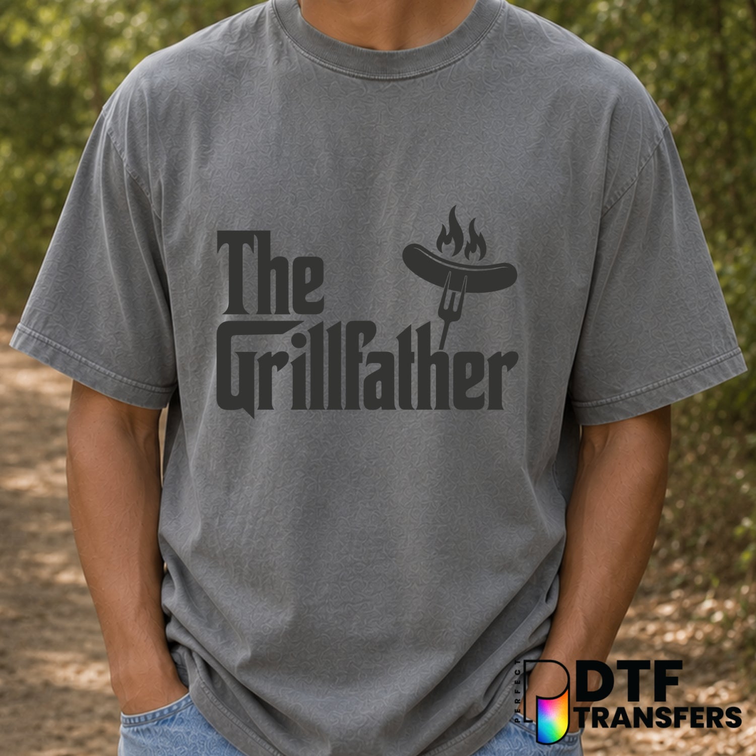 The Grillfather BBQ Dad – Father's Day DTF Transfer (view 2 of 2) – by Perfect DTF Transfers – Premade DTF Transfers – Fat...