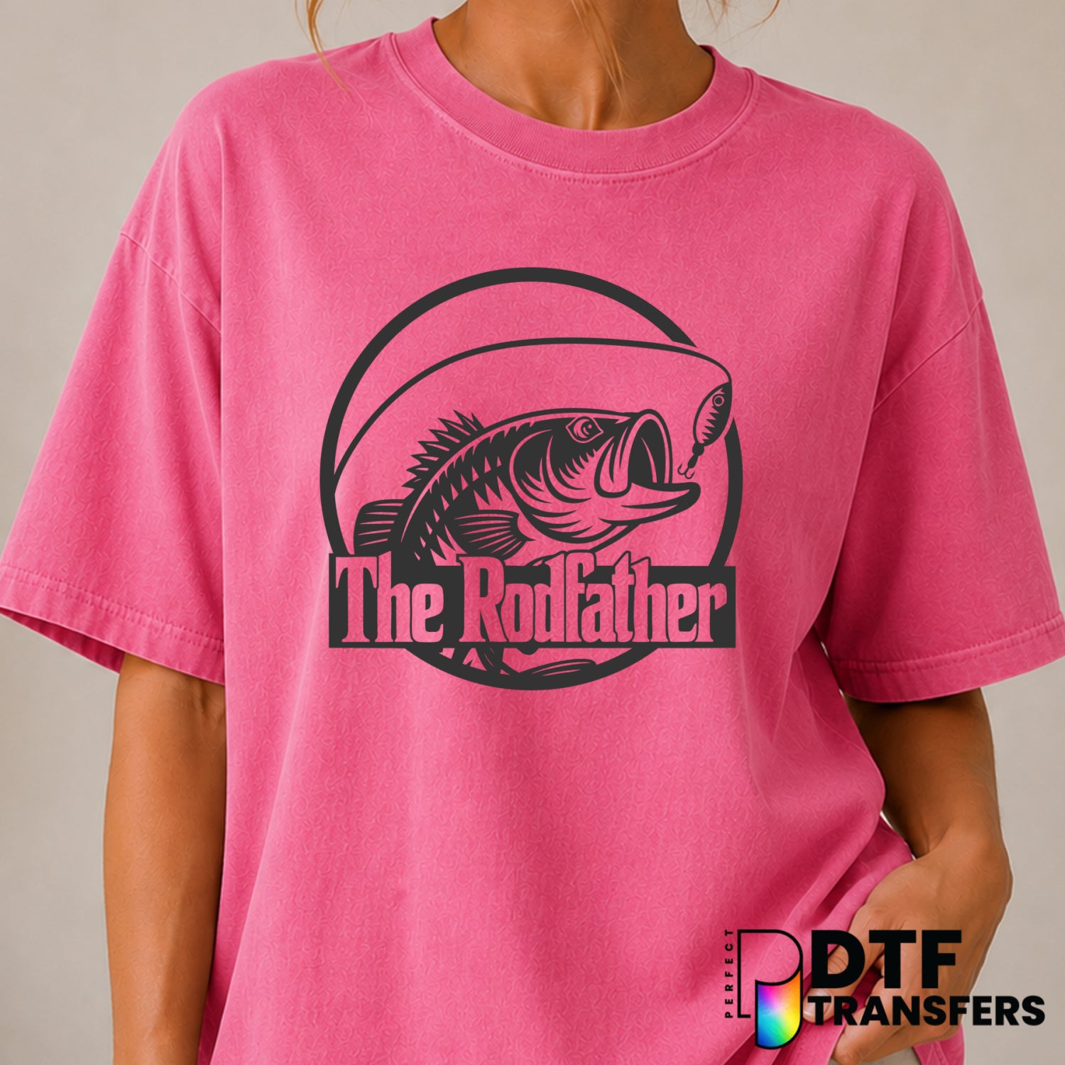 THE RODFATHER – Fishing DTF Transfer (view 1 of 2) – by Perfect DTF Transfers – Premade DTF Transfers – Fishing, Outdoor