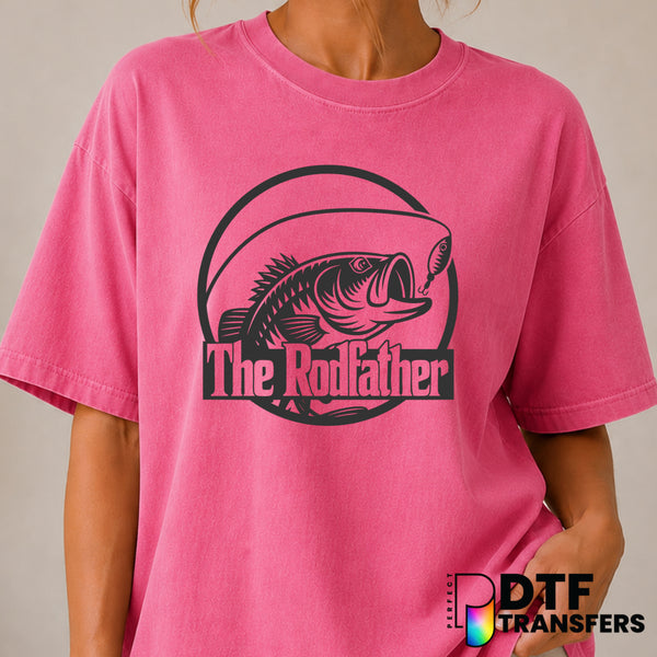 THE RODFATHER – Fishing DTF Transfer (view 1 of 2) – by Perfect DTF Transfers – Premade DTF Transfers – Fishing, Outdoor