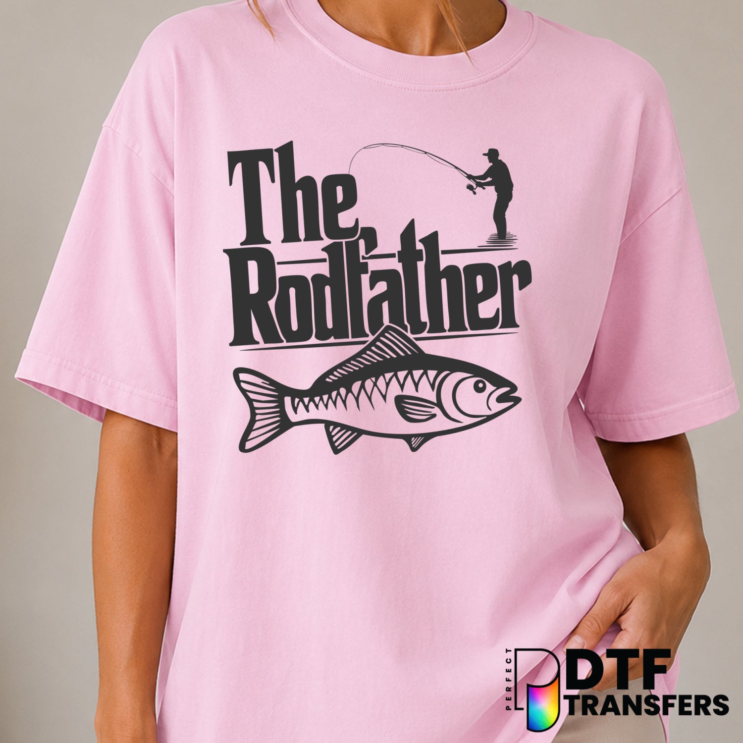 THE RODFATHER – Fishing DTF Transfer (view 1 of 2) – by Perfect DTF Transfers – Premade DTF Transfers – Fishing, Outdoor